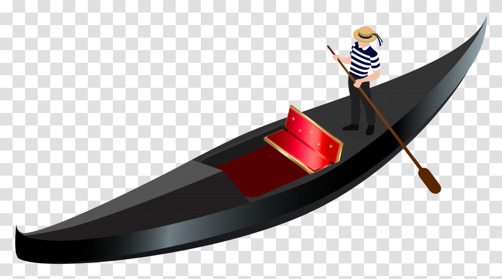 Venetian Gondola Gondola, Boat, Vehicle, Transportation, Person Transparent Png
