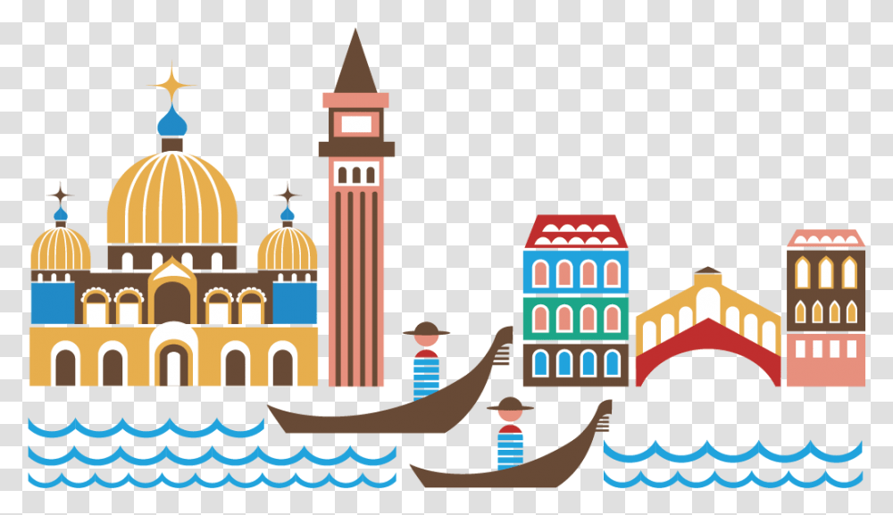 Venice Gondola Clip Art Clipart Venezia, Dome, Architecture, Building, Urban Transparent Png
