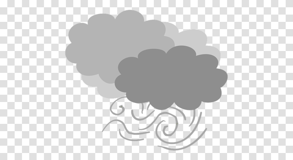Vent Nuageux Les Nuages Gri Cloudy Weather Cartoon, Nature, Stencil Transparent Png