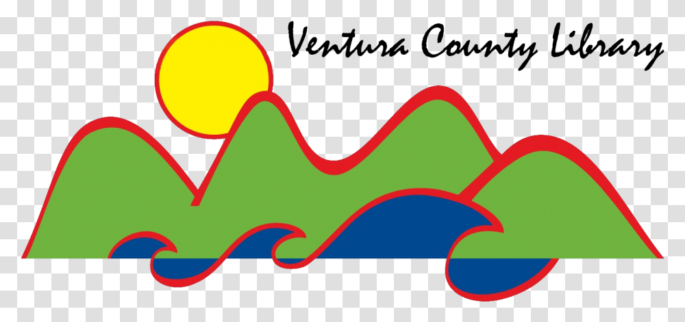 Ventura County Library Logo Green Mountains Blue Ventura County, Label, Outdoors, Nature Transparent Png