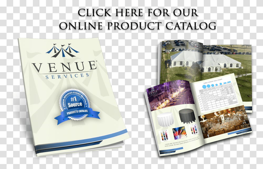Venue Services Online Product Catalog Brochure, Advertisement, Poster, Flyer, Paper Transparent Png