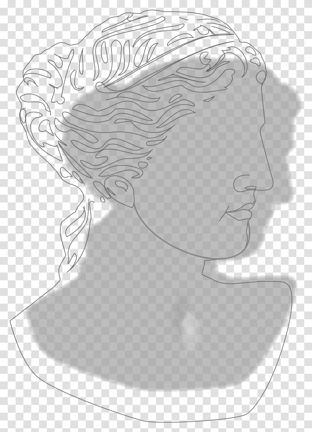 Venus De Milo Portrait Clip Arts Sketch, Head, Face, Drawing, Silhouette Transparent Png