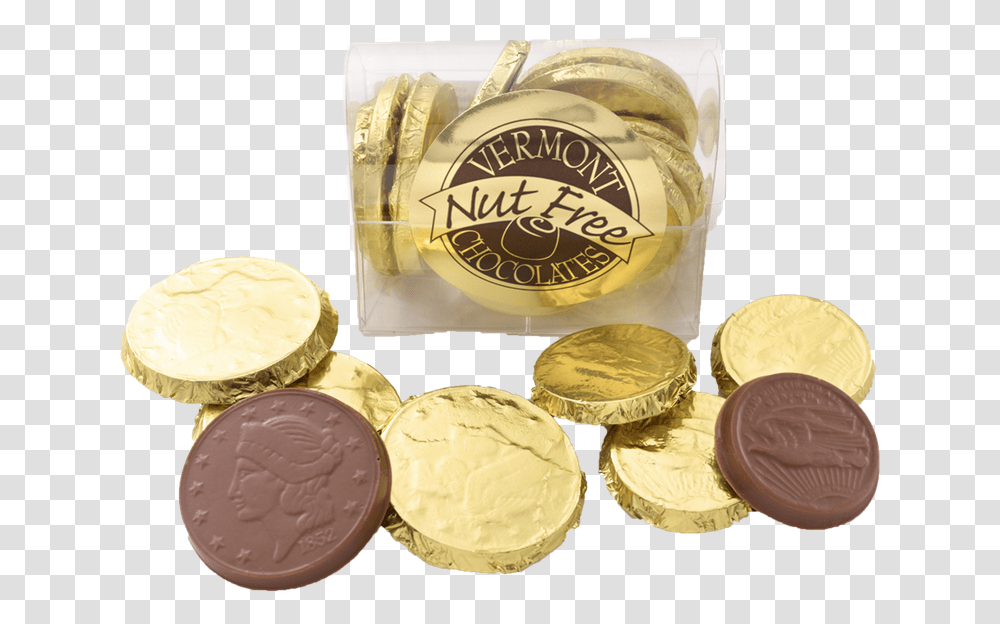 Vermont Nut Free Chocolates Frozen Food, Gold, Coin, Money, Beer Transparent Png