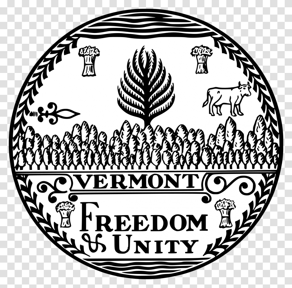 Vermont State Seal, Coin, Money, Logo Transparent Png