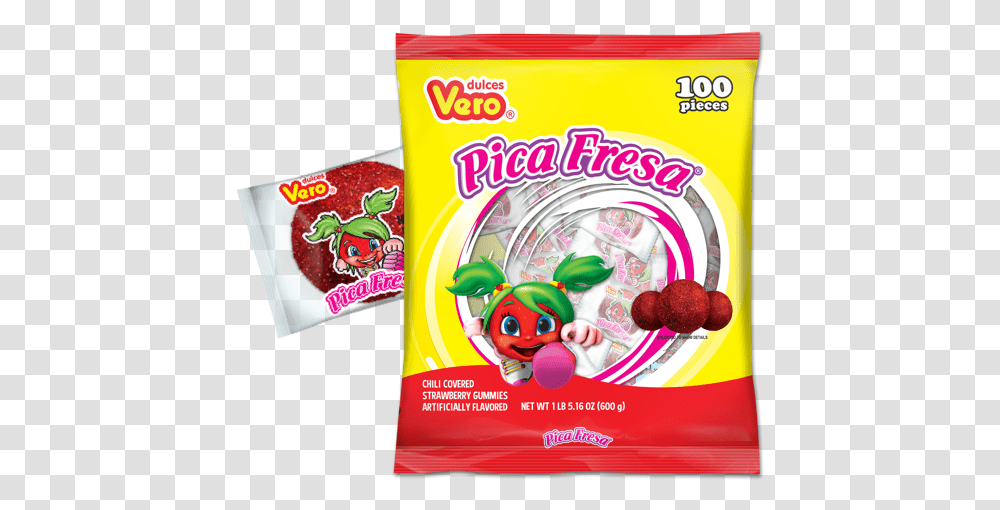 Vero Pica Fresa Candy Strawberry Dot, Food, Gum Transparent Png