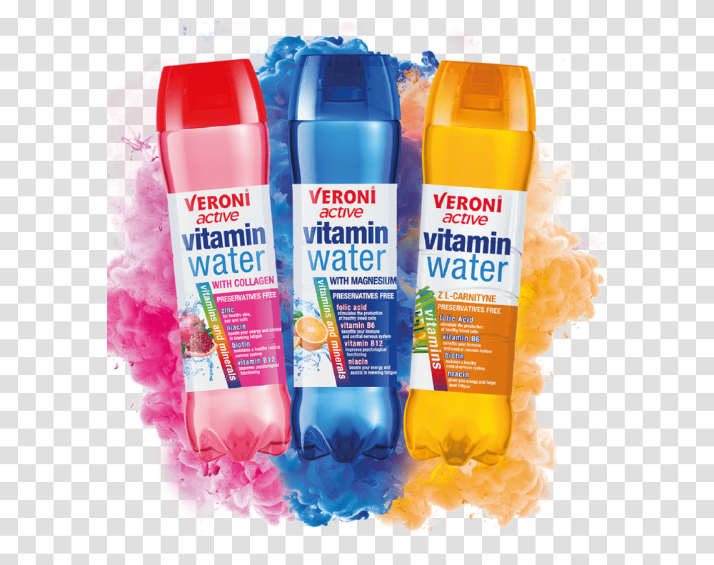 Veroni Active Vitamin Water, Bottle, Purple, Shampoo, Plastic Transparent Png
