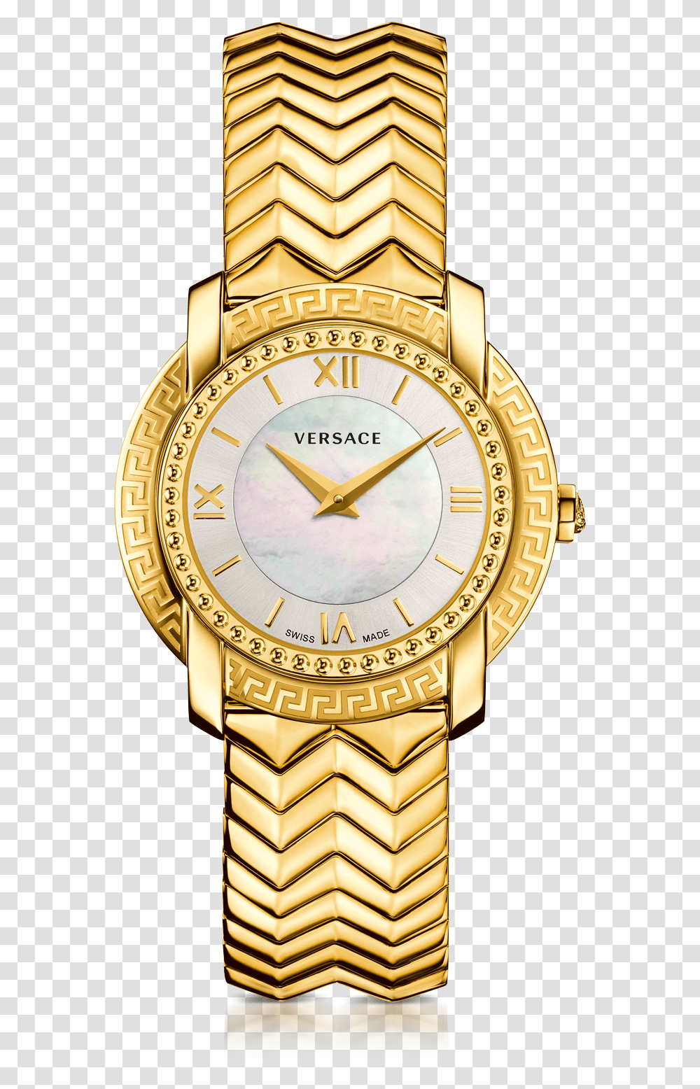 Versace Logo Versace Vam050016 Women's Dv25 Hd Logo, Wristwatch, Analog Clock, Gold, Symbol Transparent Png