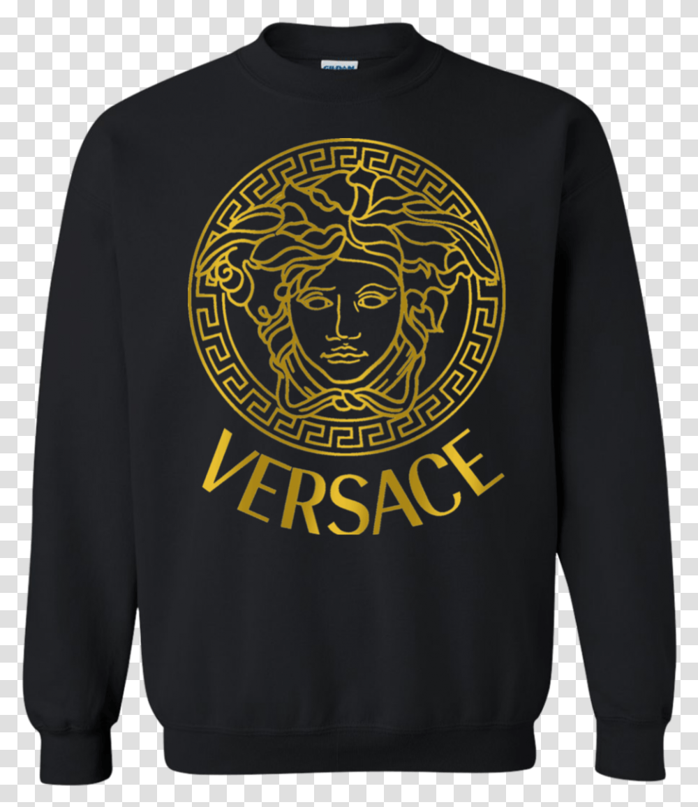 Versace Logo White, Sleeve, Apparel, Long Sleeve Transparent Png