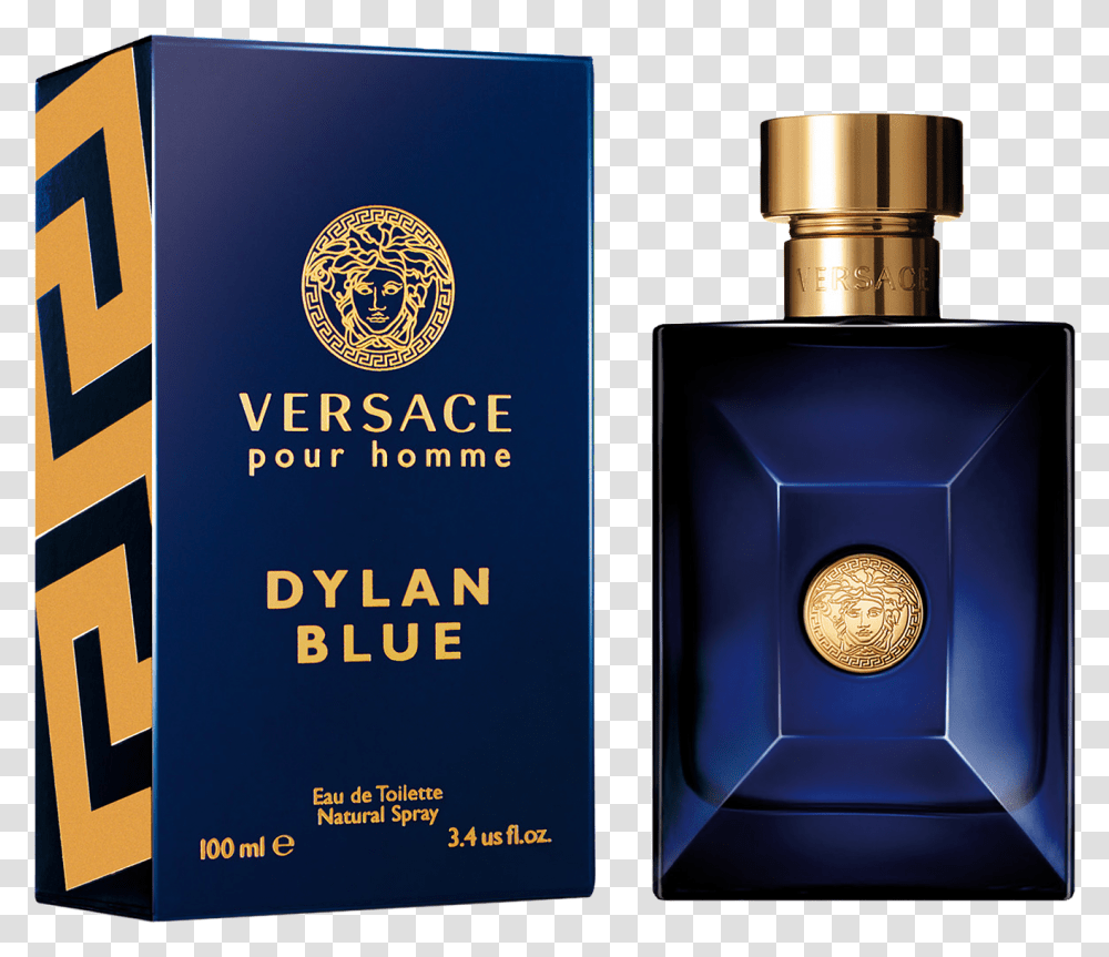 Versace Pour Homme Dylan Blue, Bottle, Cosmetics, Perfume, Aftershave Transparent Png