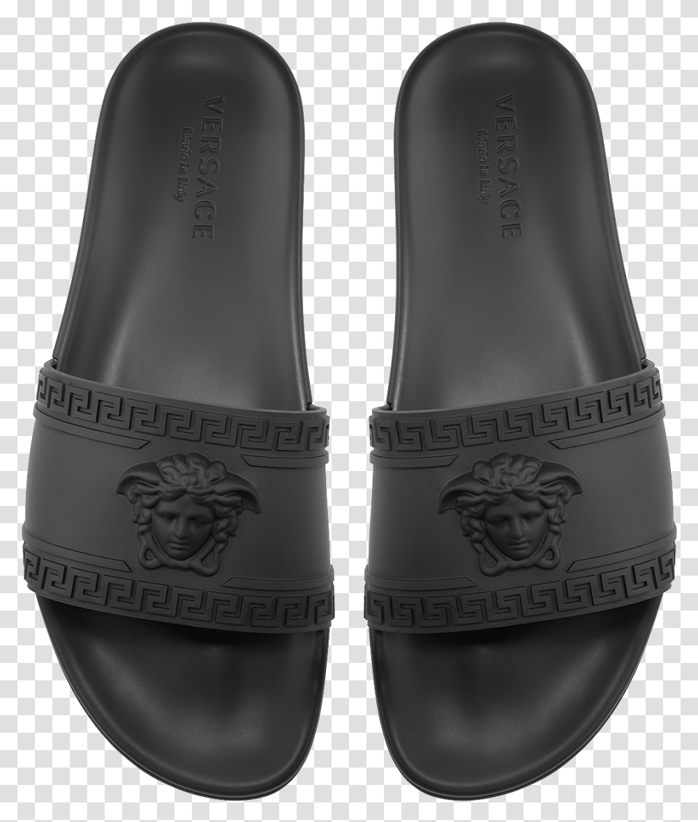 Versace Sliders Download Slip On Shoe, Apparel, Footwear, Sandal Transparent Png
