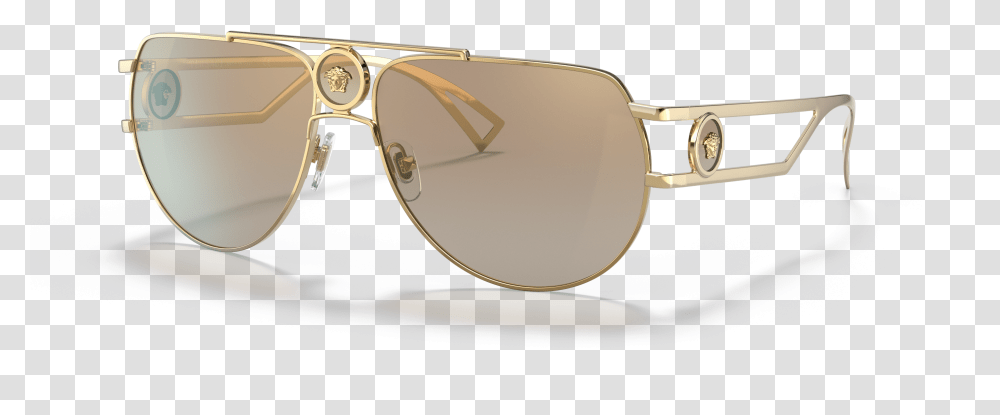 Versace Ve2225 60 Brown Gold Icon, Glasses, Accessories, Accessory, Sunglasses Transparent Png