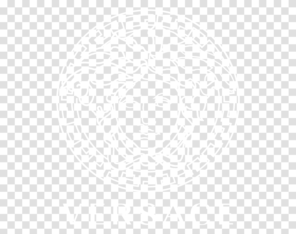 Versace White Logo, Trademark, Emblem, Poster Transparent Png