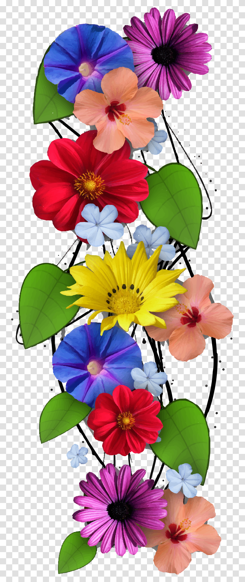 Vertical Flowers Fixed Clip Arts Vertical Flowers, Plant, Blossom, Anther, Pollen Transparent Png