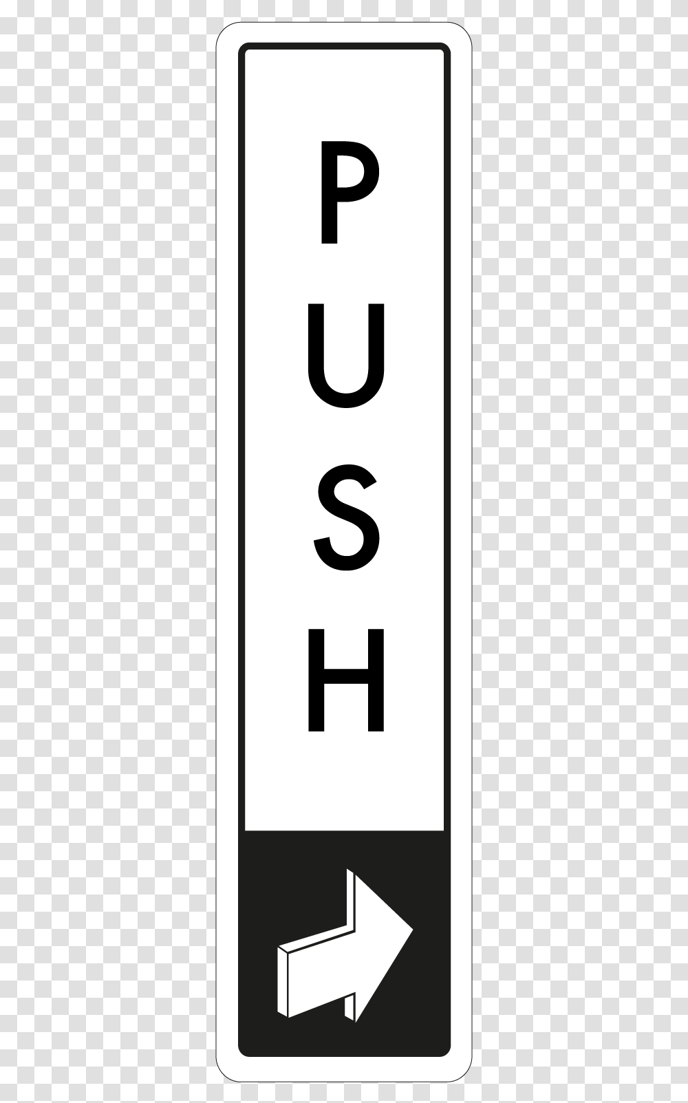 Vertical Push Door Sign Sign, Number, Electrical Device Transparent Png