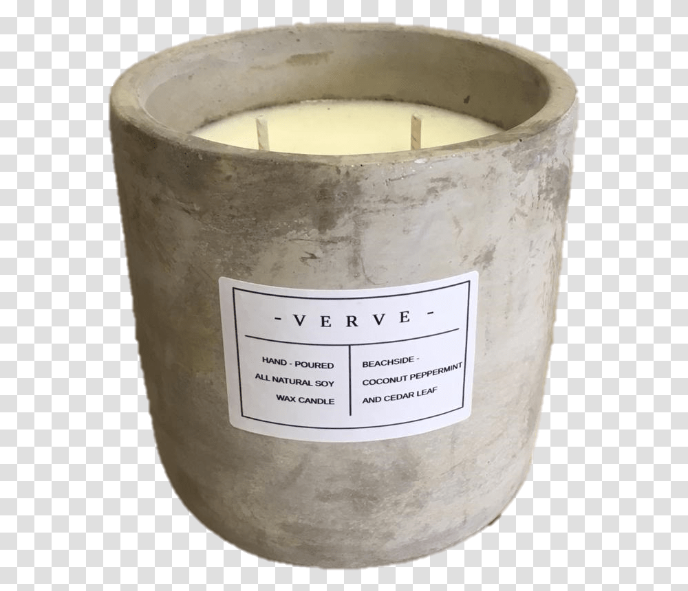 Verve Concrete Candle Assorted Candle, Milk, Beverage, Drink, Cylinder Transparent Png