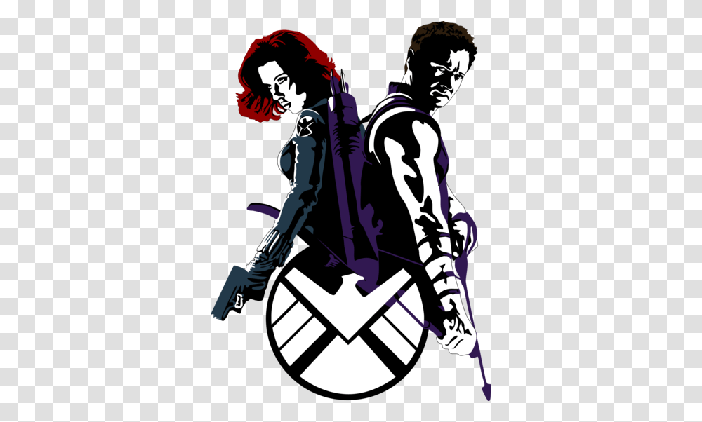 Very Cool Black Widow And Hawkeye, Person, Poster, Advertisement, Performer Transparent Png