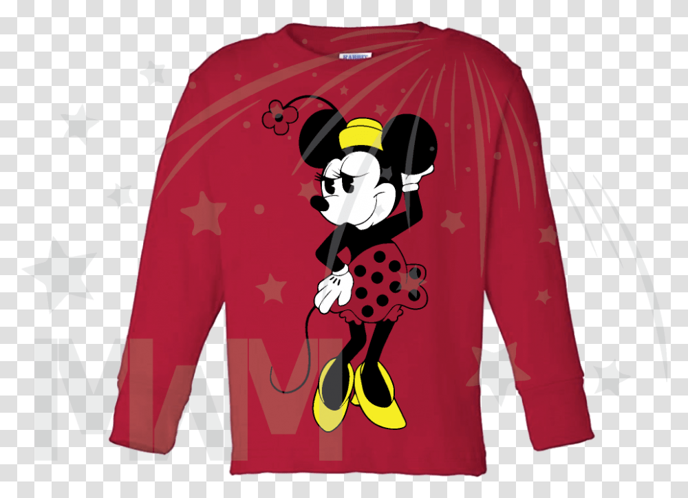Very Cute Old Style Design Of Minnie Mouse For Toddler Cartoon, Sleeve, Long Sleeve, Sweater Transparent Png