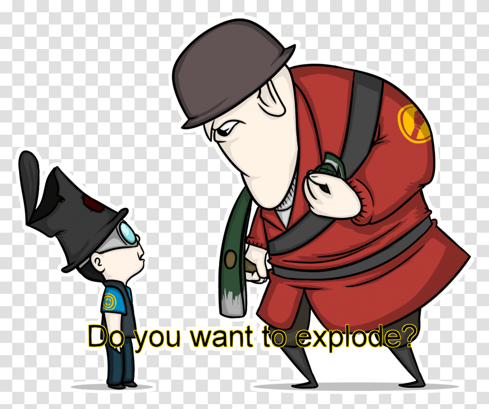 Very Funny Tf2 Meme Do You Want To Explode, Person, Costume, Hat Transparent Png