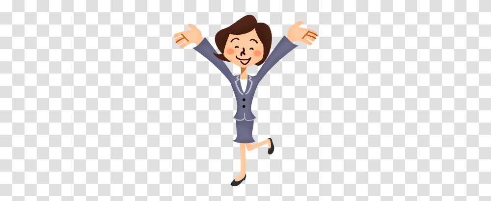 Very Happy Businesswoman Rasing Hands Free Clipart Illustrations, Person, Human, Weapon, Performer Transparent Png