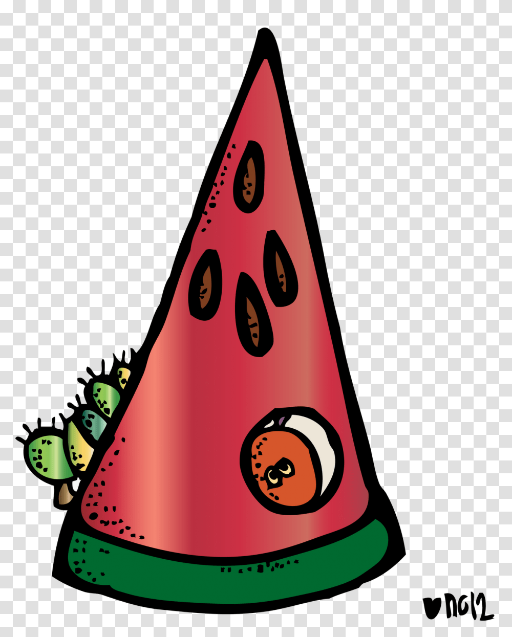 Very Hungry Caterpillar Watermelon, Apparel, Party Hat, Cone Transparent Png