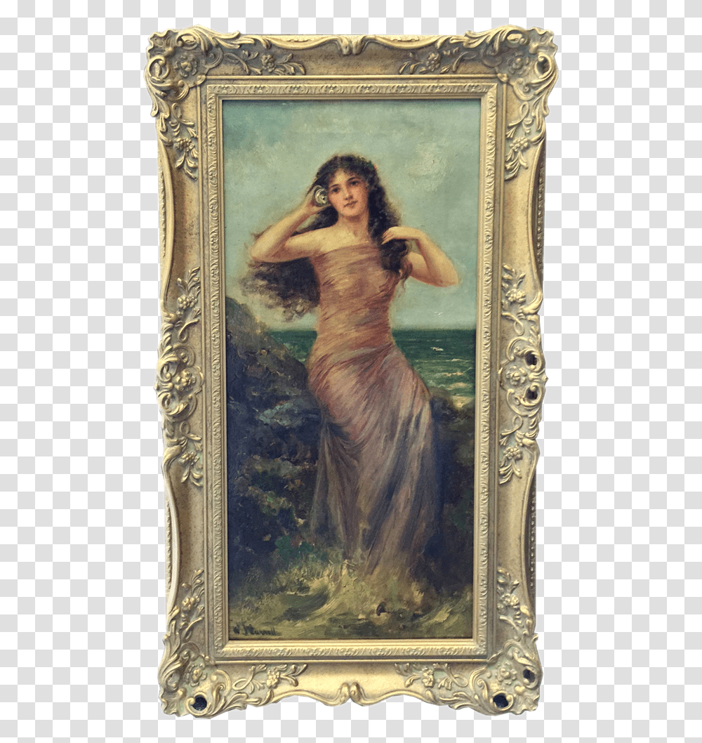 Very Large Framed Reproduction Oil Painting Picture Frame, Person, Wood Transparent Png