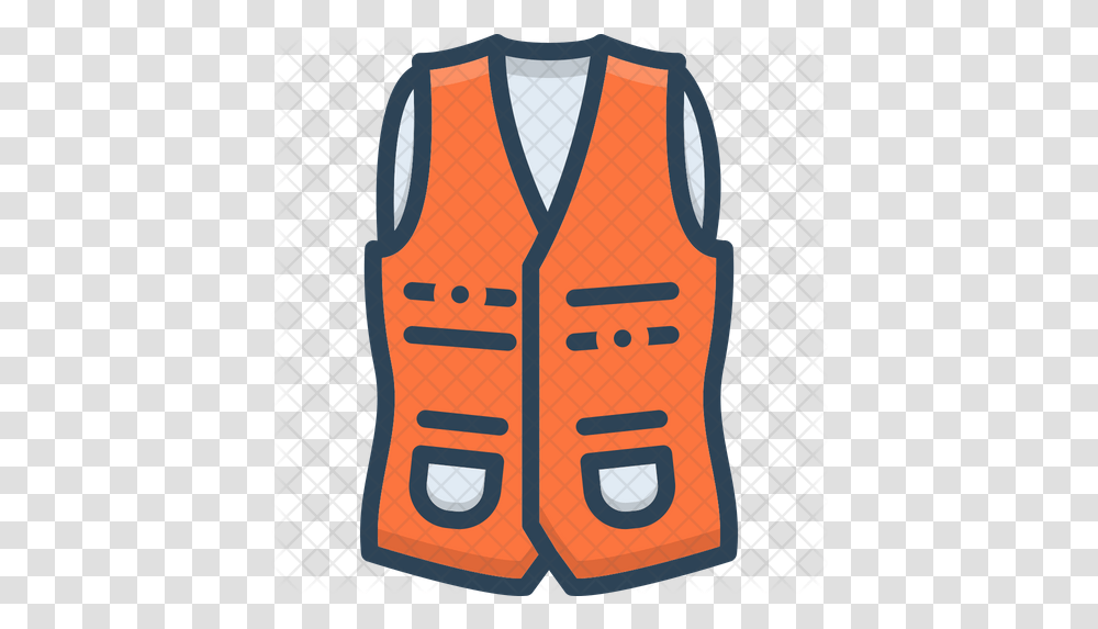 Vest Icon Of Colored Outline Style Vest, Clothing, Apparel, Lifejacket, Road Sign Transparent Png