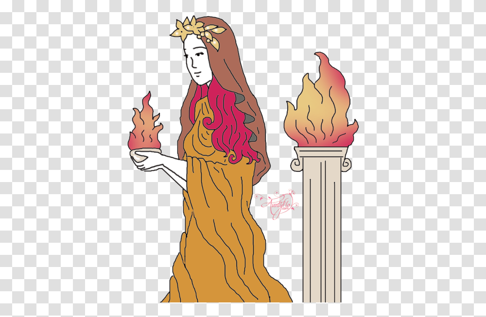 Vesta Roman Goddess Vesta Roman Goddess Cartoon, Torch, Light, Person, Human Transparent Png