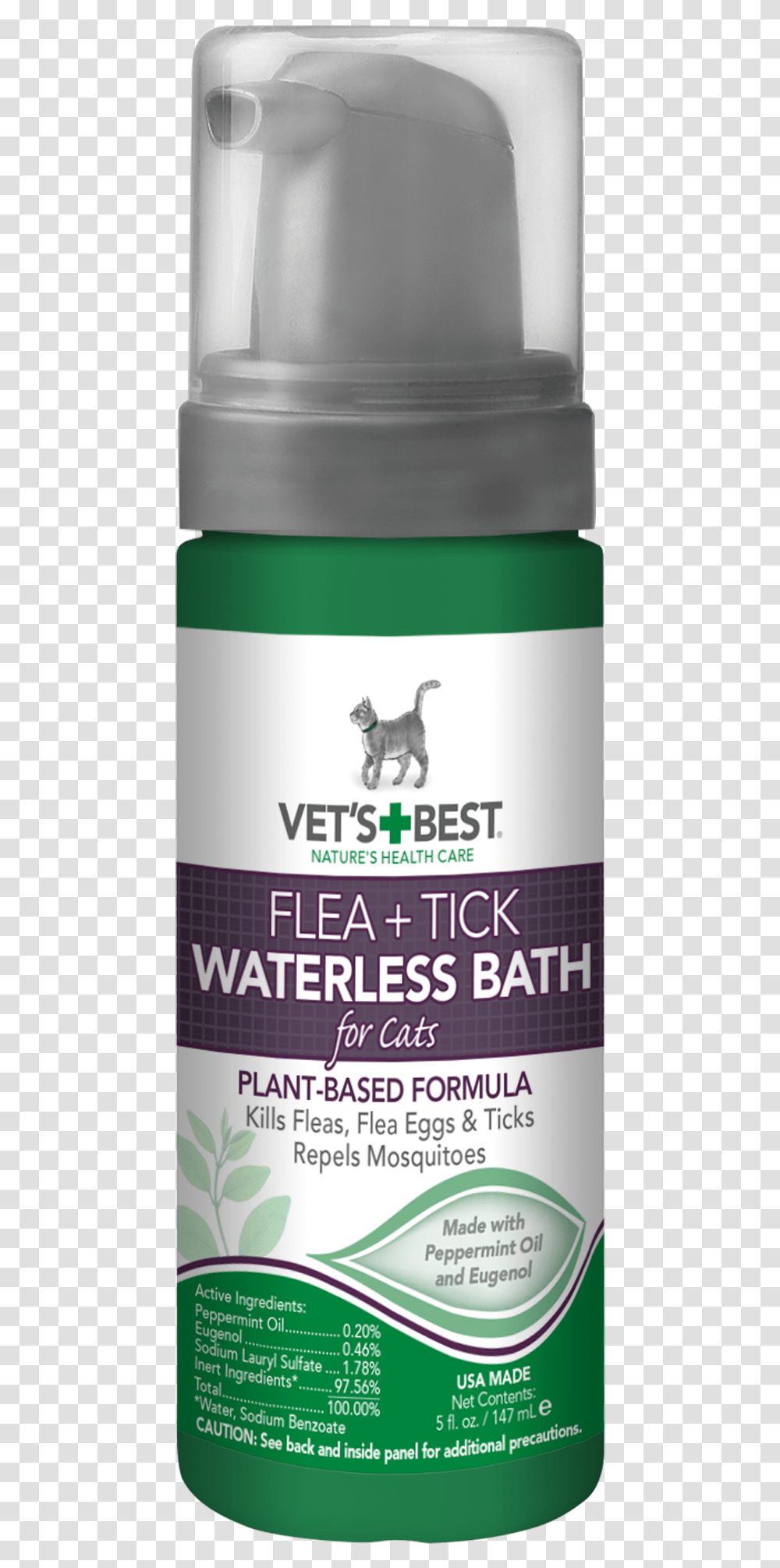 Vet S Best Flea And Tick Waterless Bath Foam Dry Shampoo Vet S Best Waterless Cat Bath, Aluminium, Tin, Can, Spray Can Transparent Png