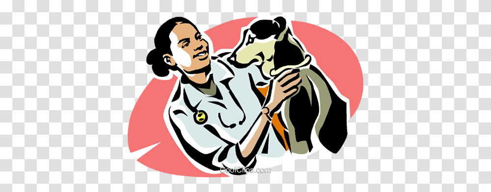 Vet With A Dog Royalty Free Vector Clip Art Illustration, Person, Human, Doctor, People Transparent Png