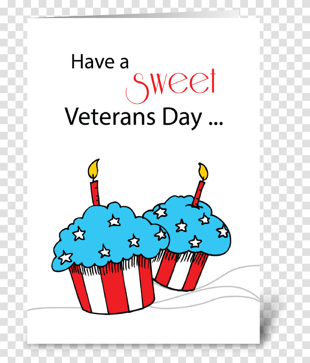 Veterans Day Patriotic Cupcakes Greeting Card Happy Sweet Labor Day, Sweets, Food, Cream, Dessert Transparent Png