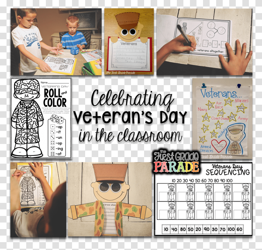 Veterans Day Project First Grade, Person, Human, Advertisement, Poster Transparent Png