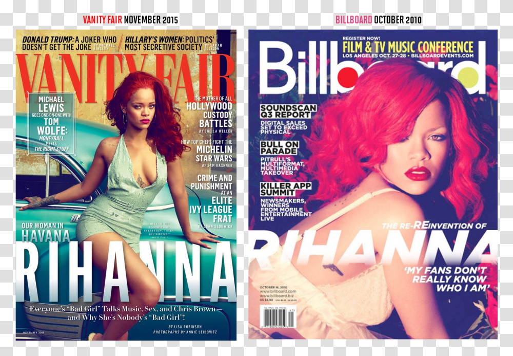 Vf Billboard Rihanna Headline In A Magazine, Person, Human, Tabloid, Poster Transparent Png