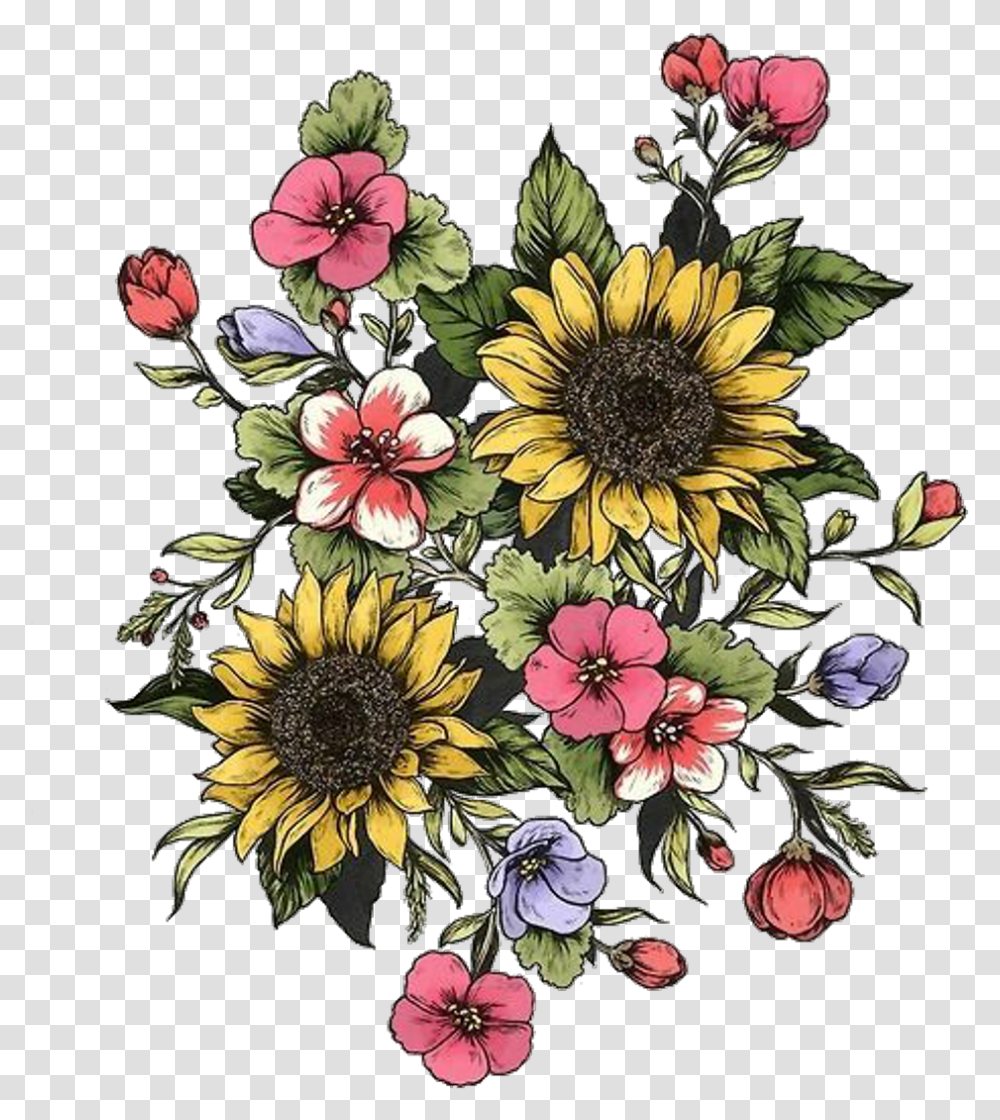 Via Tumblr Discovered By Bere Flower Bouquet Drawing, Graphics, Art, Floral Design, Pattern Transparent Png