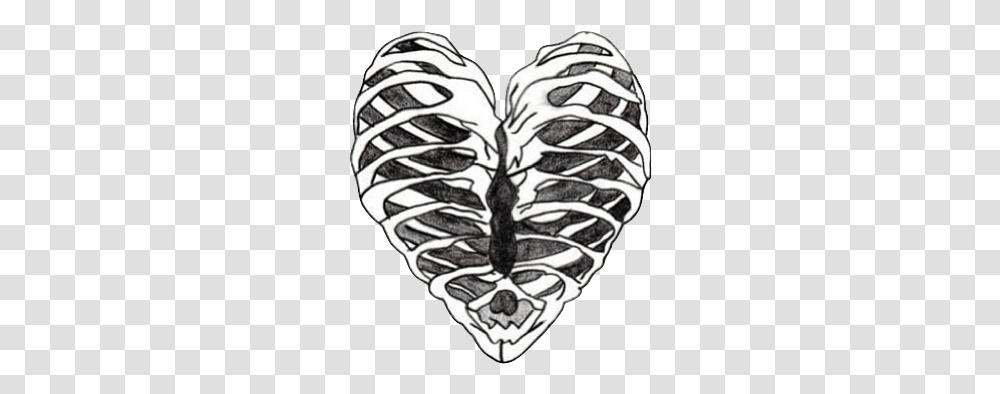 Via Tumblr Image 987450 On Favimcom Skeleton Heart, Plant, Tattoo, Skin, Flower Transparent Png
