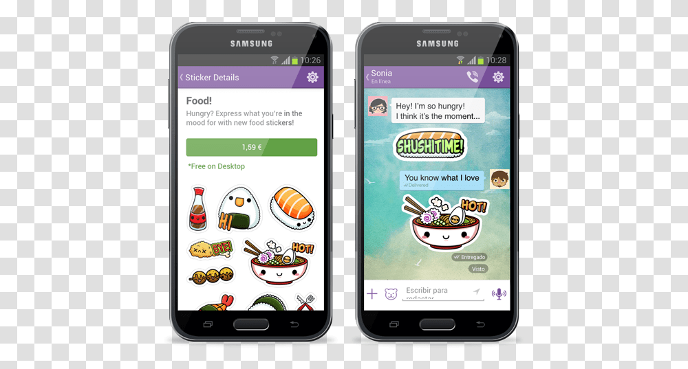 Viber S Kawaii Food Stickers, Mobile Phone, Electronics, Cell Phone Transparent Png
