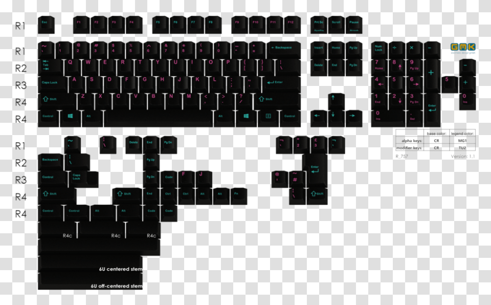 Vice Nights Gmk White On Black Massdrop, Computer Keyboard, Computer Hardware, Electronics Transparent Png