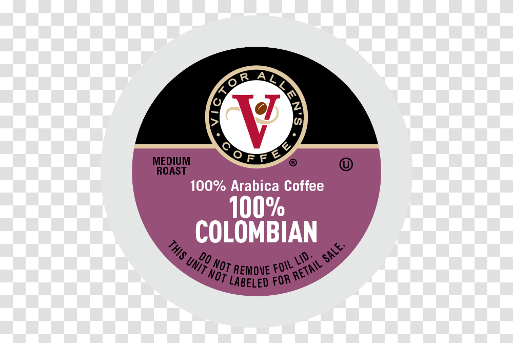 Victor Allen S Coffee K Cups 100 Colombian Single Circle, Label, Logo Transparent Png