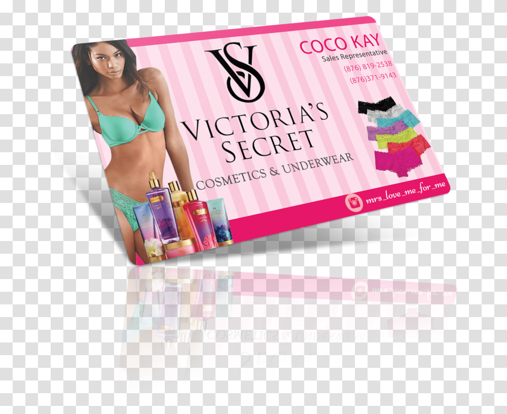 Victoria Secret Rep Card Mockup Flyer, Person, Human, Paper Transparent Png