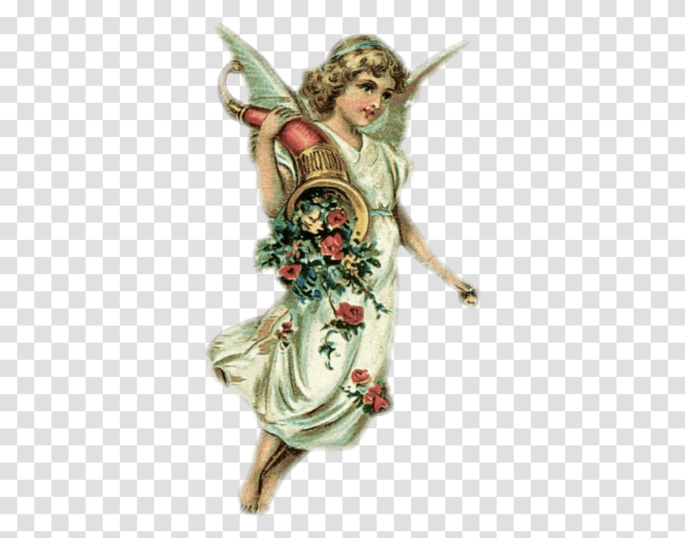Victorian Angels Graphic, Person, Human, Christmas Stocking, Gift Transparent Png