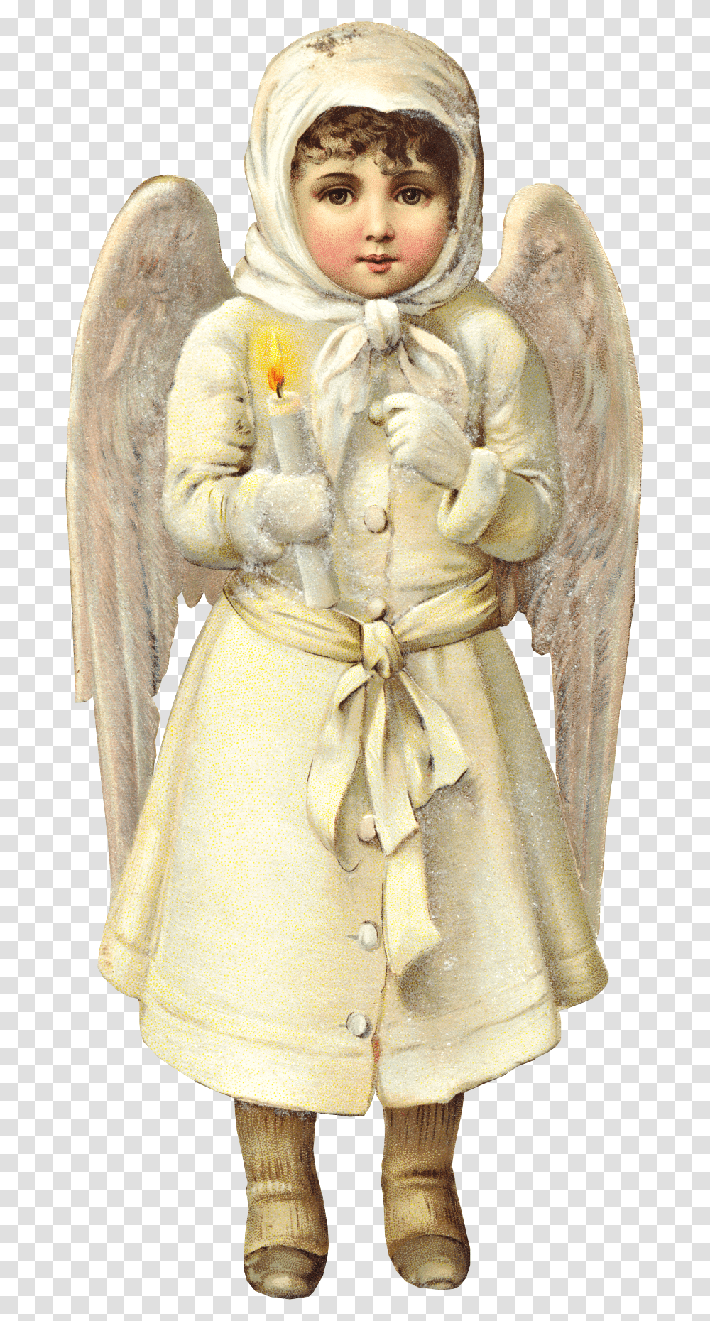 Victorian Christmas Snow Angel Graphic Christmas Die Cut Victorian Angel, Figurine, Person, Human Transparent Png