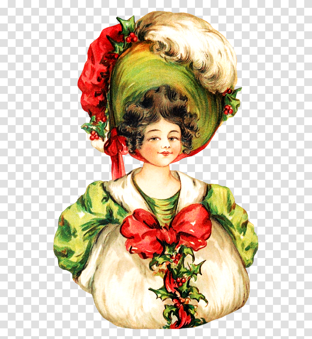 Victorian Christmas Women Clipart Victorian Christmas Images, Person, Bonnet, Hat Transparent Png