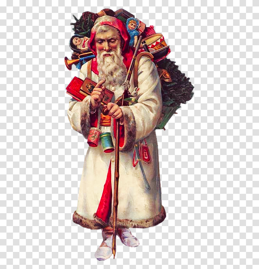 Victorian Father Christmas Clipart Santa Claus, Person, Costume, Coat Transparent Png