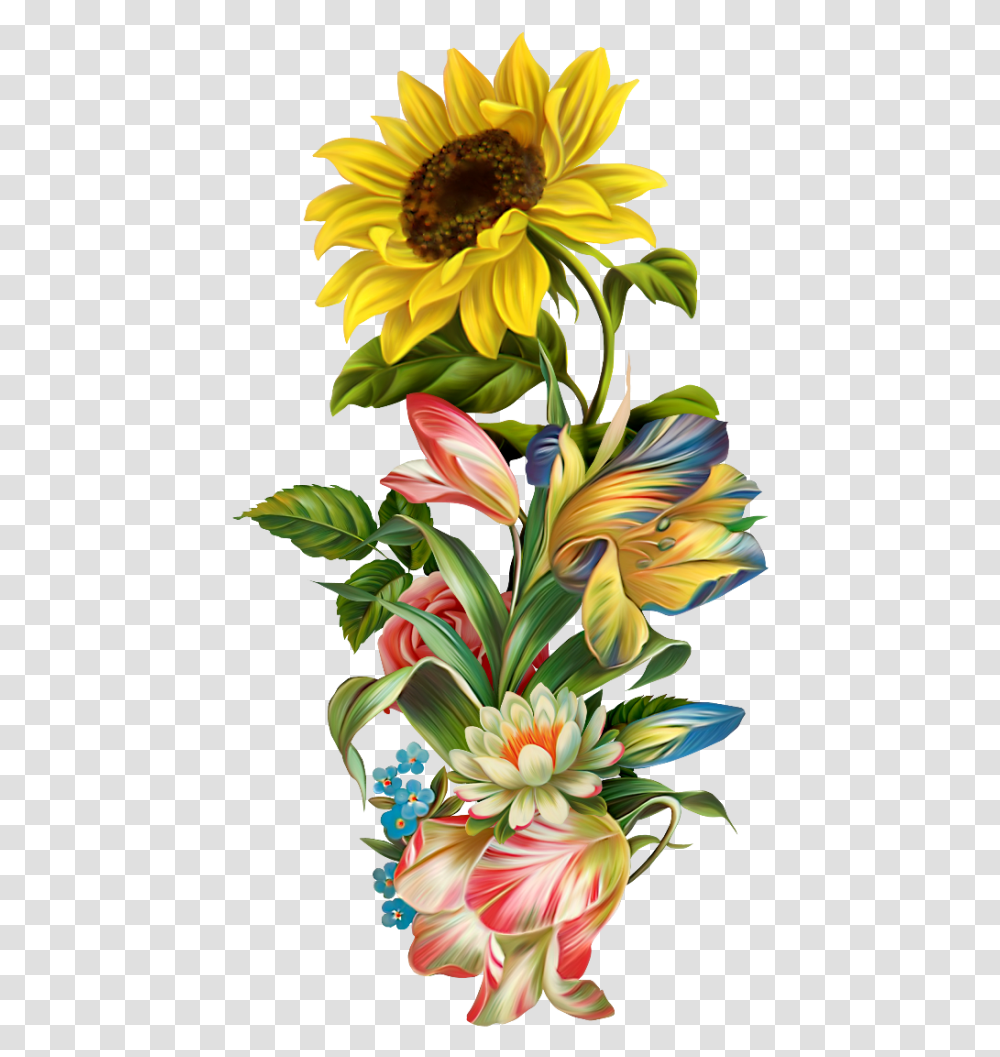 Victorian Flowers Bunt Sunflower Art Sunflower Clipart Sunflower Art, Plant, Floral Design, Pattern Transparent Png