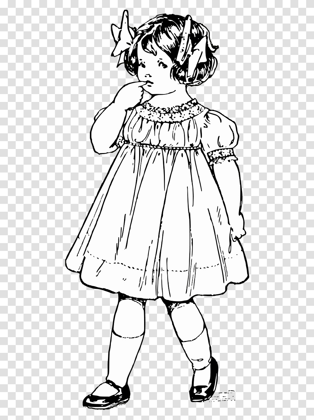 Victorian Girl Colouring Pages, Person, Female, Fashion Transparent Png