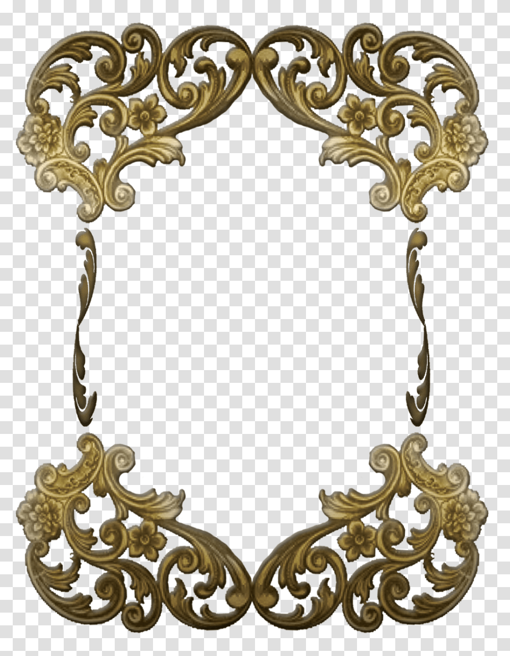 Victorian Golden Ornate Frame, Floral Design, Pattern Transparent Png