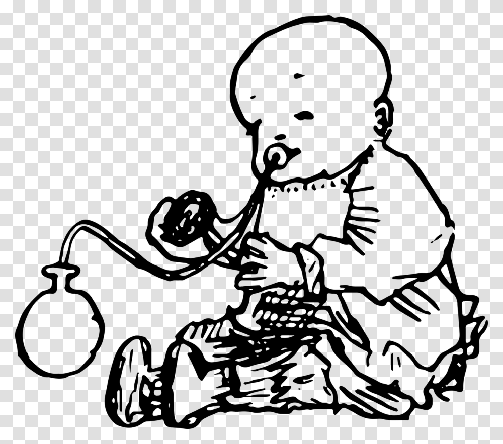 Victorian Illustration Of A Baby, Gray, World Of Warcraft Transparent Png