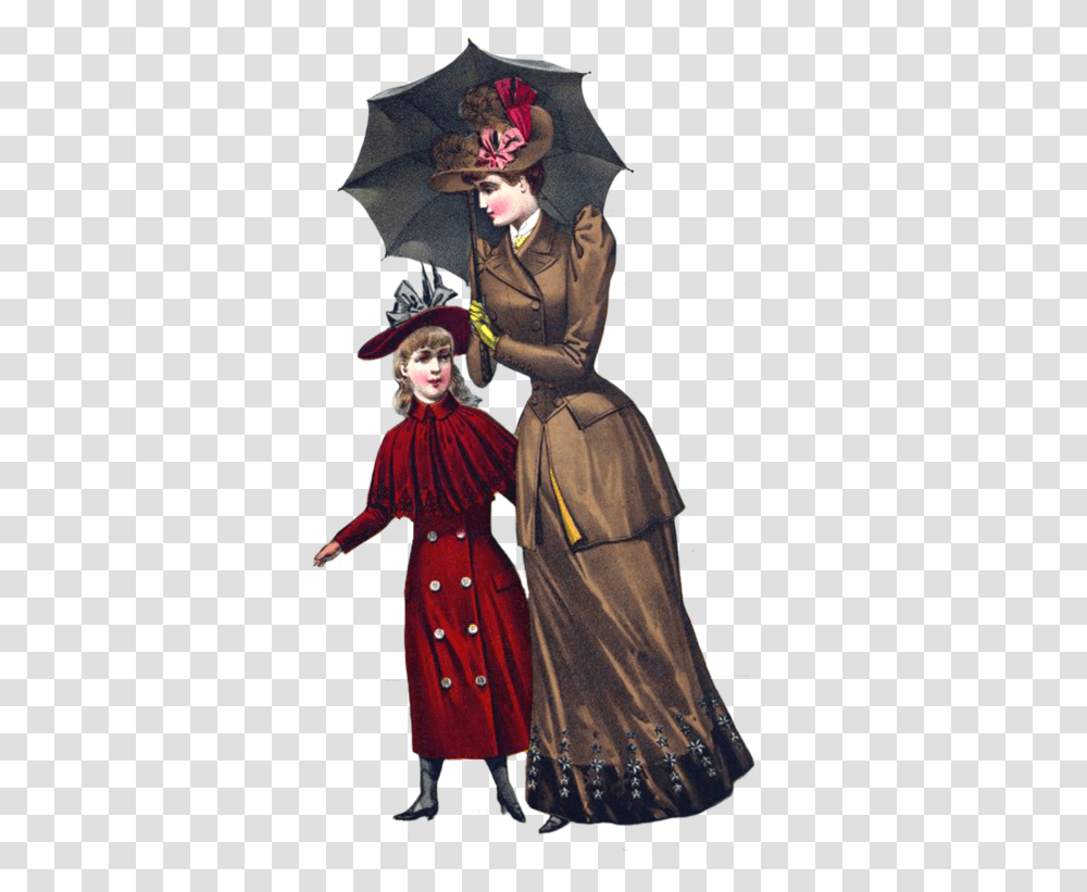 Victorian Lady And Young Daughter Victorian Ladies, Person, Performer, Overcoat Transparent Png