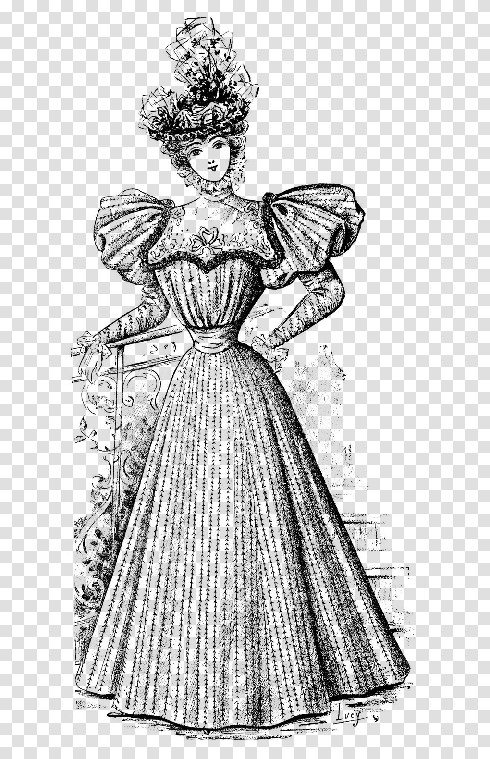 Victorian Lady Clip Art, Gray, World Of Warcraft Transparent Png