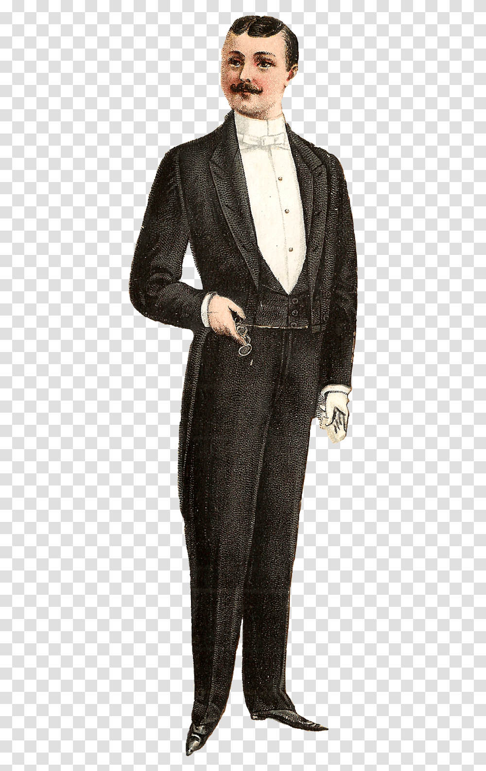 Victorian Men Fashion Illustration, Sleeve, Overcoat, Long Sleeve Transparent Png