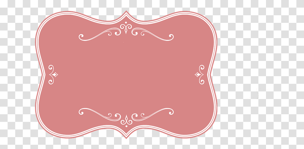 Victorian Pink Frame Stickpng, Cushion, Label, Text, Heart Transparent Png